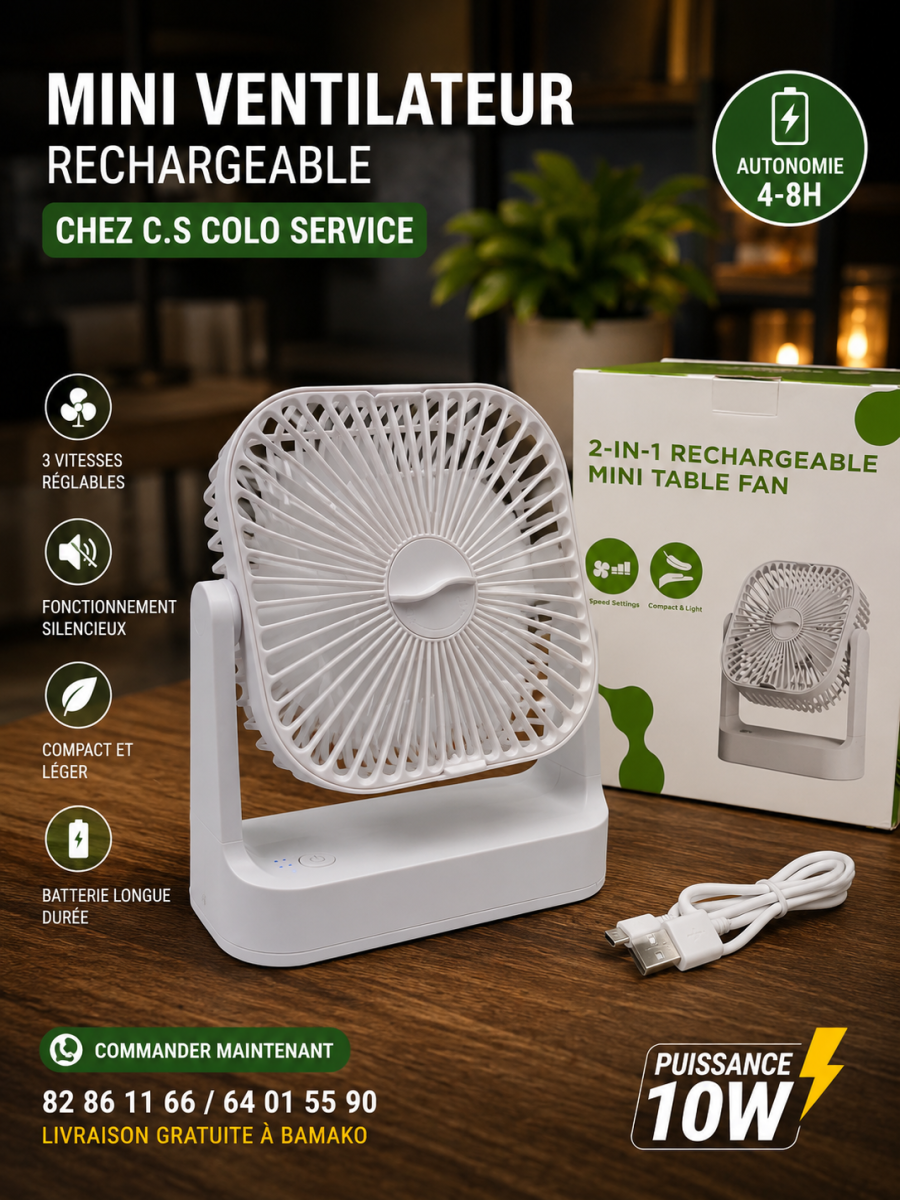 Mini ventilateur rechargeable