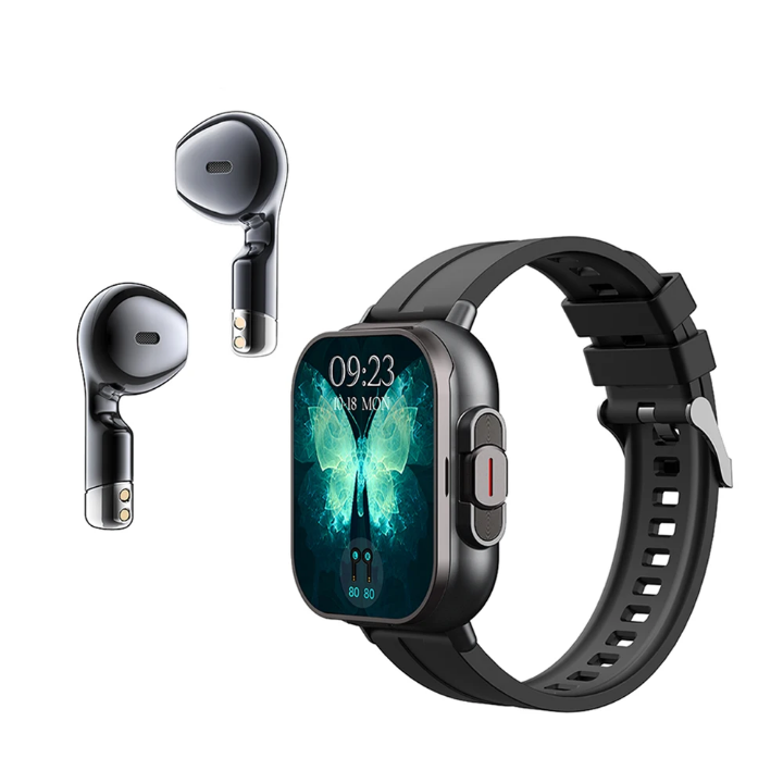 Montre Intelligente 2025 avec Appel Bluetooth et Écouteurs TWS 2-en-1