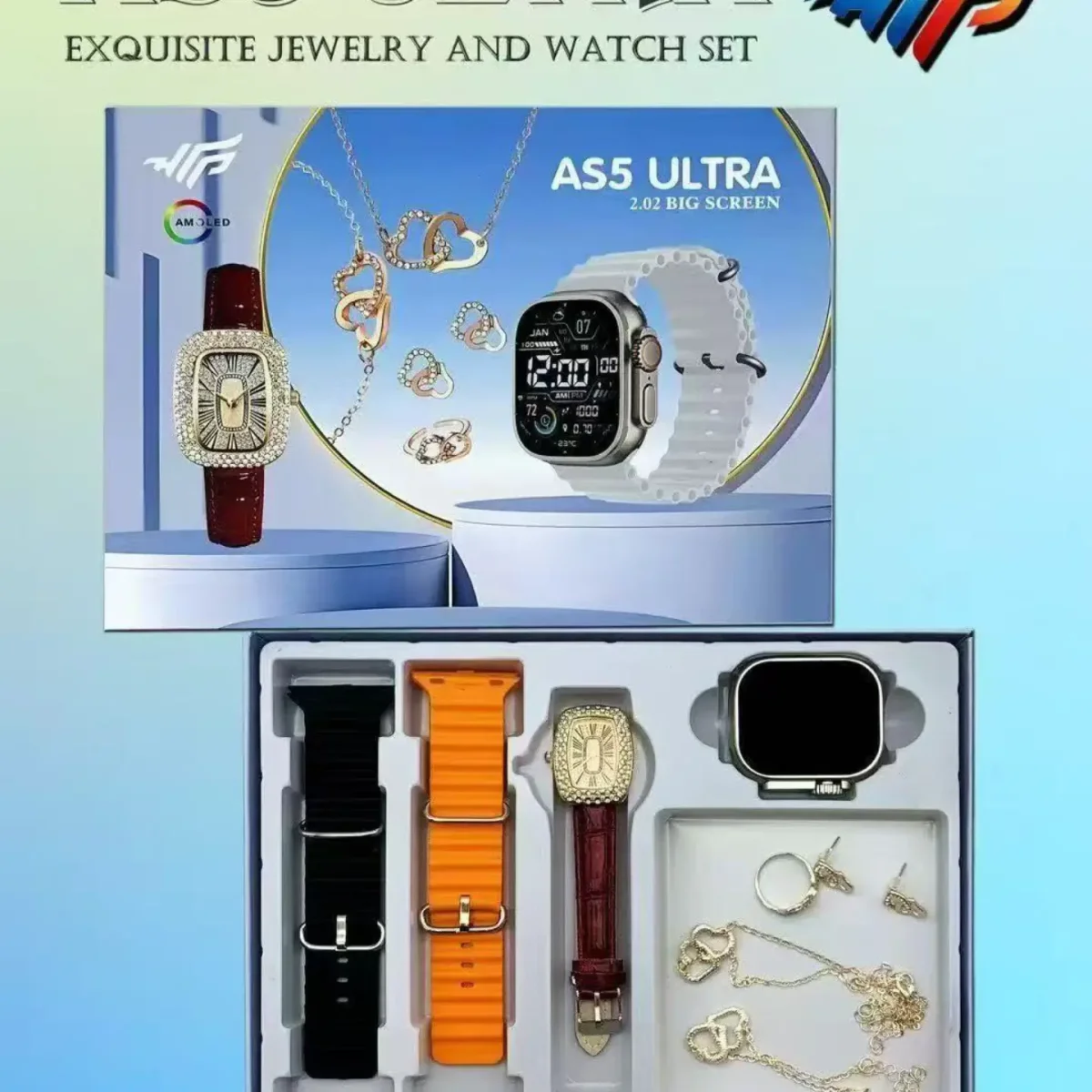 ⌚✨ AS5 ULTRA – 2.02" AMOLED + COFFRET MODE & BIJOUX ! 💎👑