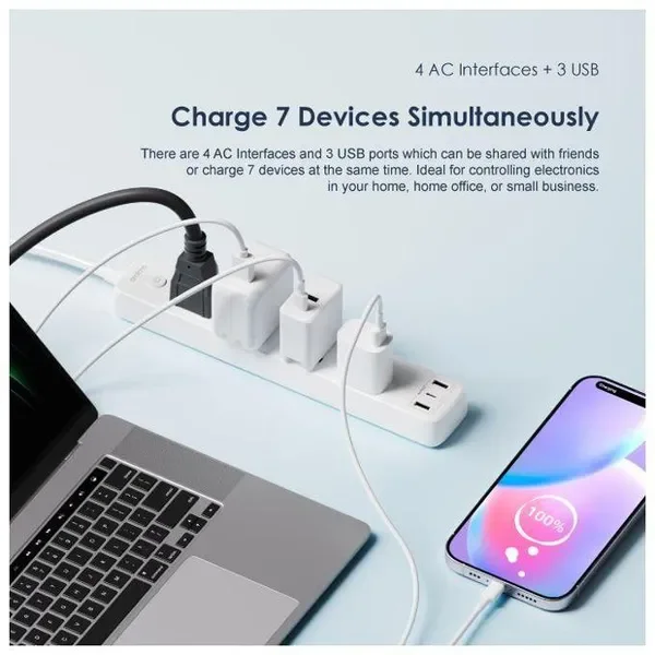 oraimo oraimo PowerHub C Multiprise 2M 4-AC 3-USB