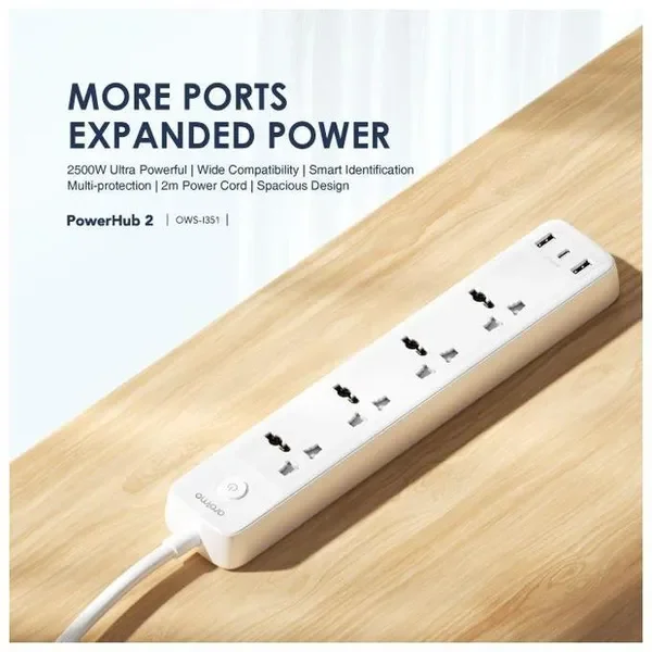 oraimo oraimo PowerHub C Multiprise 2M 4-AC 3-USB