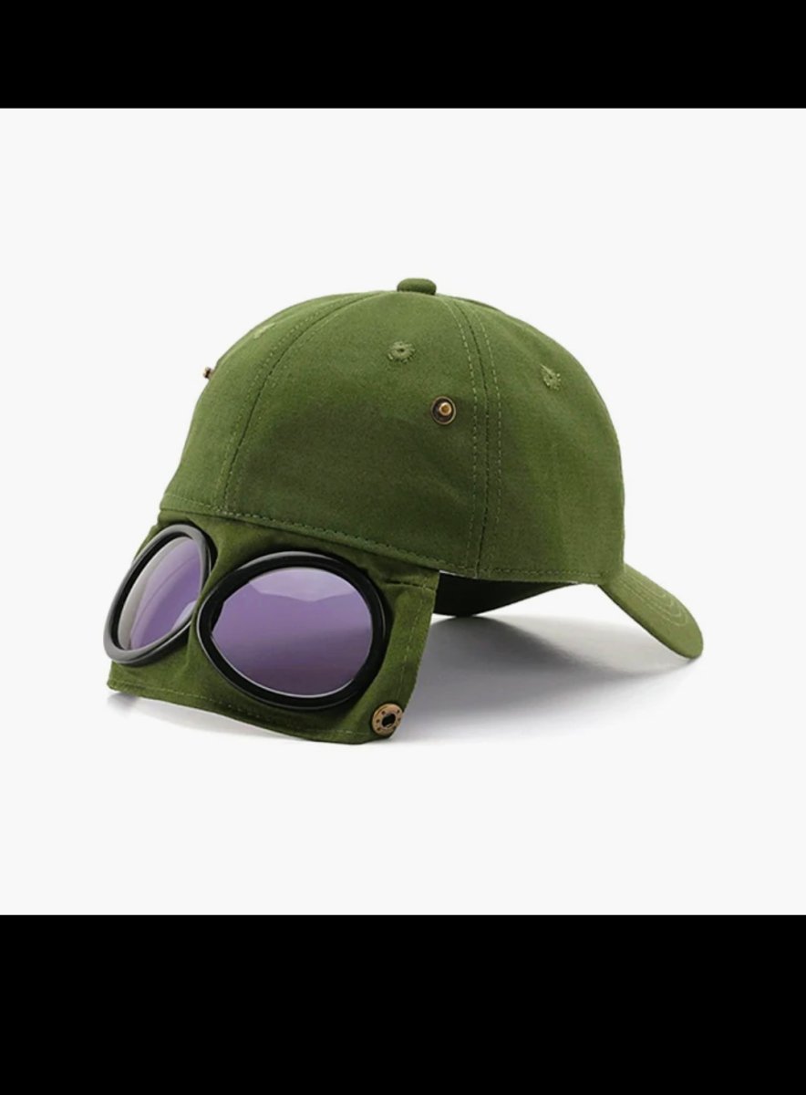 🧢🕶️ Casquette Aviateur avec Lunettes Intégrées 🔥 ✅ Lunettes intégrées au design unique ✅ Protection contre le soleil et la poussière ✅ Style tendance