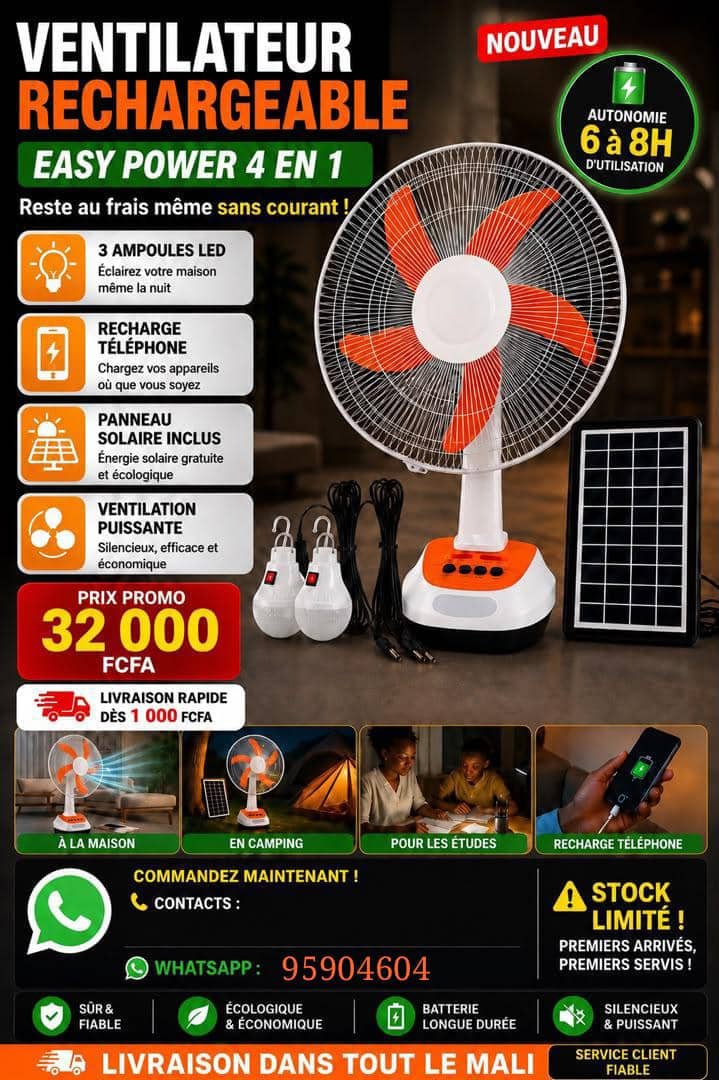 Ventilateur rechargeable