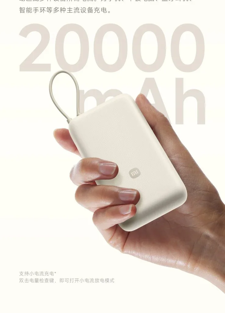 Xiaomi Power Bank 20000 (câble intégré)