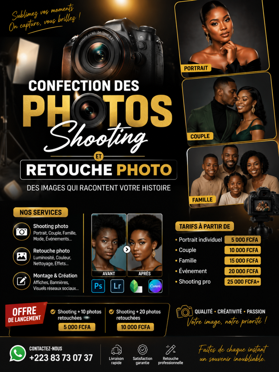 Photos shooting et retouche de photos