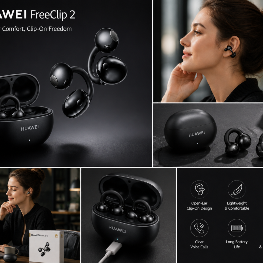 🎧🖤 HUAWEI FREECLIP 2 – ÉCOUTEURS SANS FIL À CLIP | SON PREMIUM & CONFORT AU QUOTIDIEN 🔥