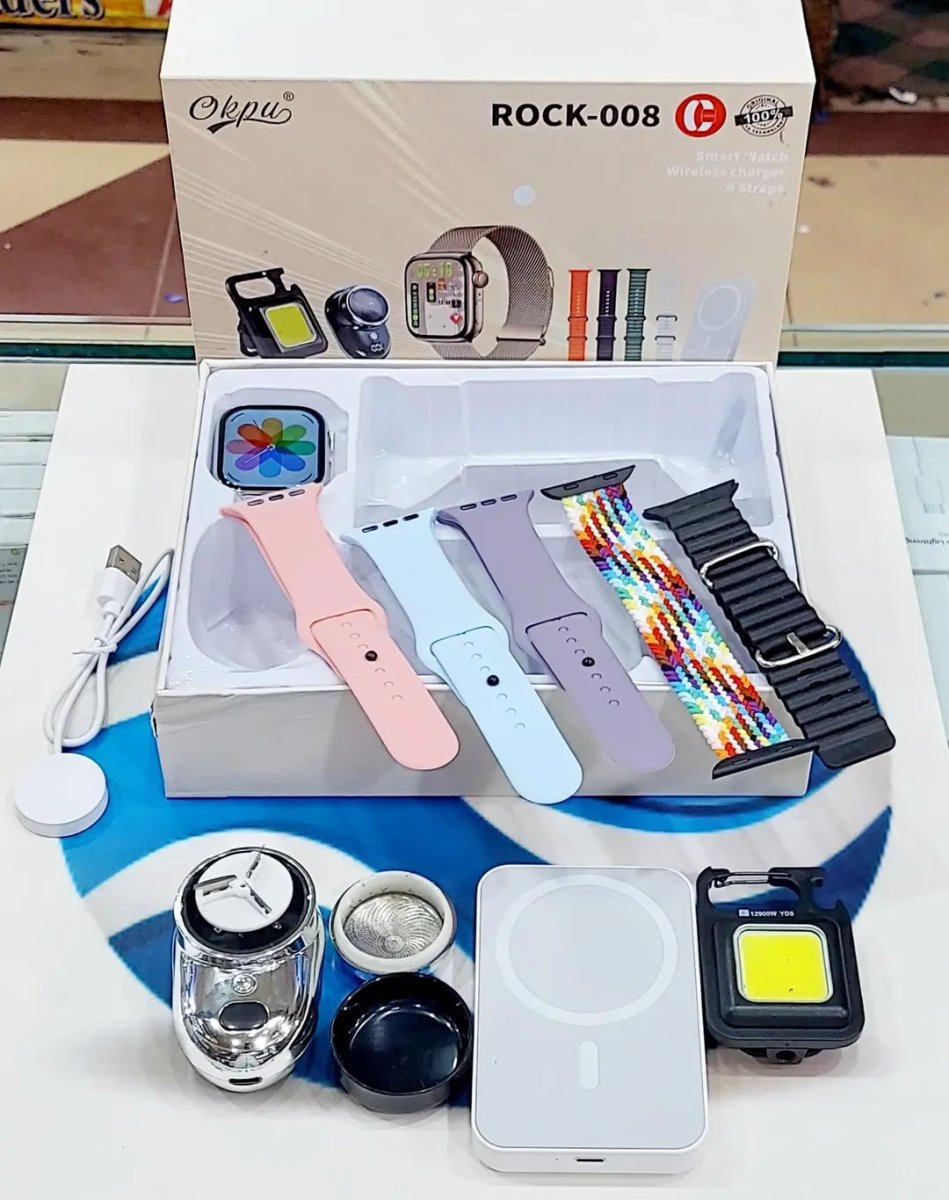 ⌚🔥 ROCK-008 ULTRA 4 EN 1 – LE COFFRET CONNECTÉ ET MULTIFONCTIONNEL ! 🚀💎
