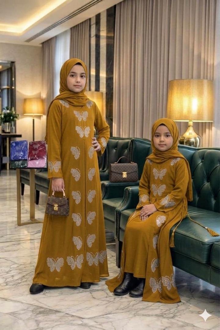 Abaya fille coton age 5 à 11 ans