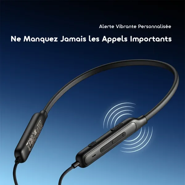 Oraimo Necklace 5 Écouteurs avec réduction de bruit de 30 dB et vibration lors des appels