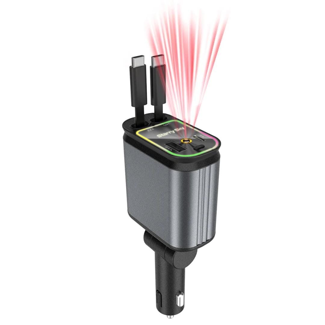 🚗✨ Transformez votre voiture en un espace haut de gamme ! Charge rapide, lumière d’ambiance étoilée, design élégant… Ce chargeur multifonction est l’accessoire indispensable pour vos trajets. 🔌 3 câbles intégrés (Type-C, iPhone, Micro USB)