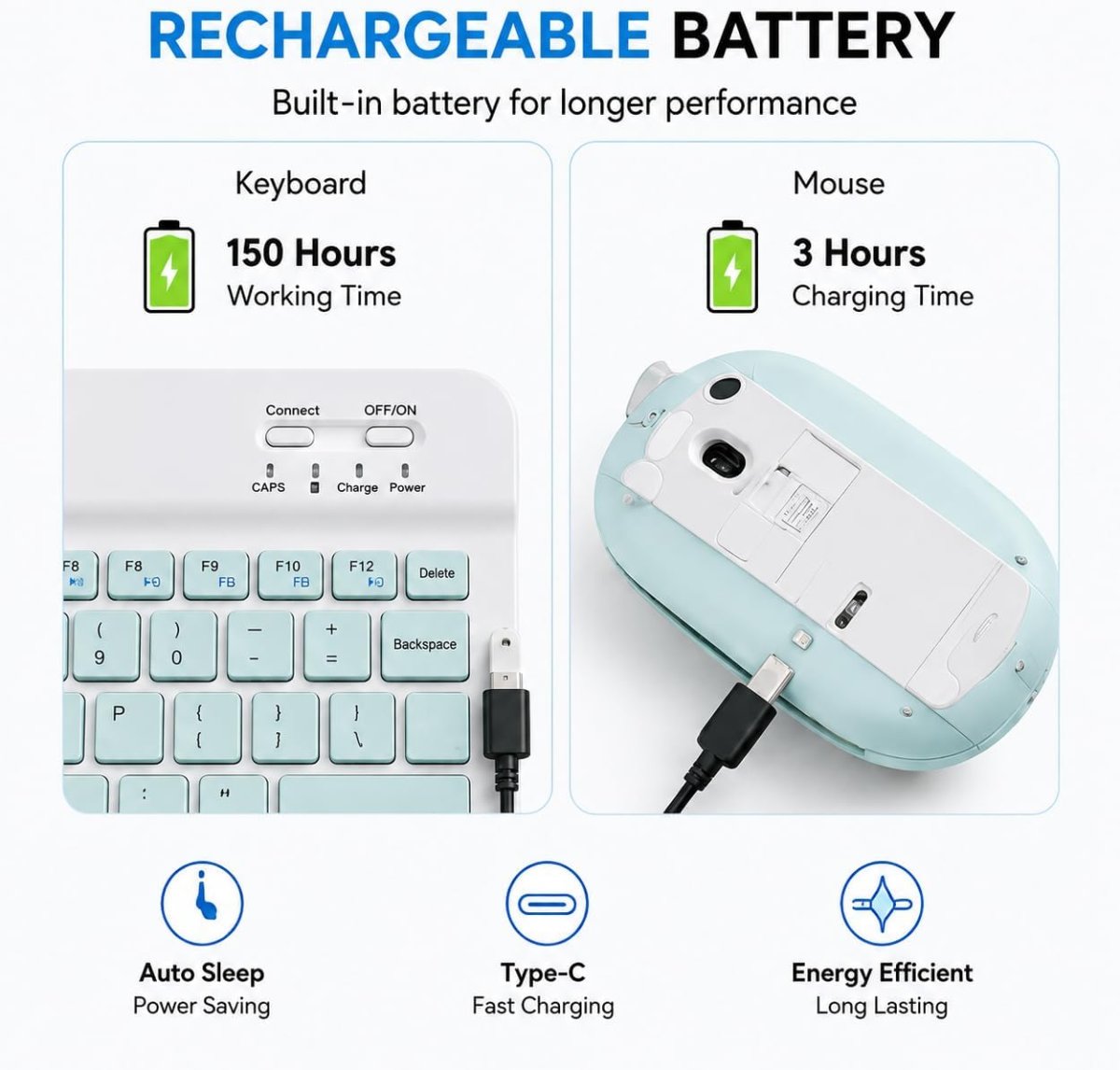 ⌨️🖱️ ENSEMBLE CLAVIER BLUETOOTH + SOURIS SANS FIL RECHARGEABLE – ÉLÉGANCE, CONFORT ET PERFORMANCE ! ✨🔥