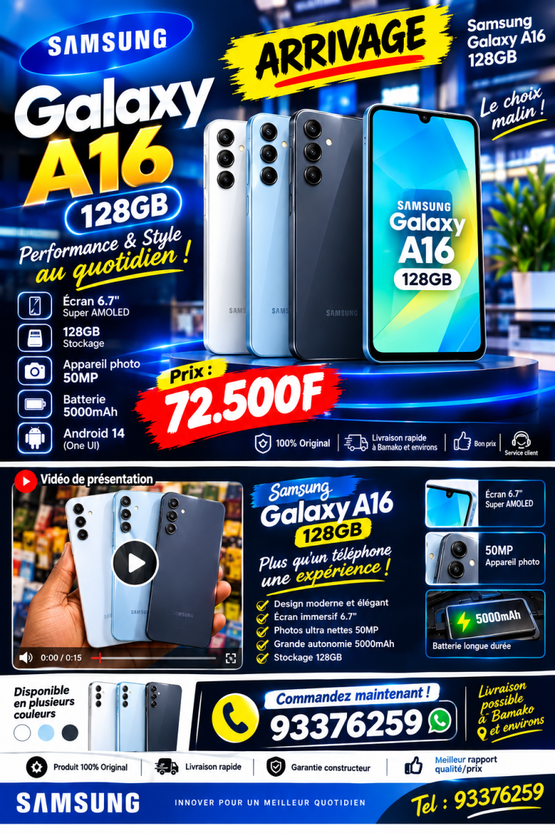 Samsung A16 128gb  Arrivage