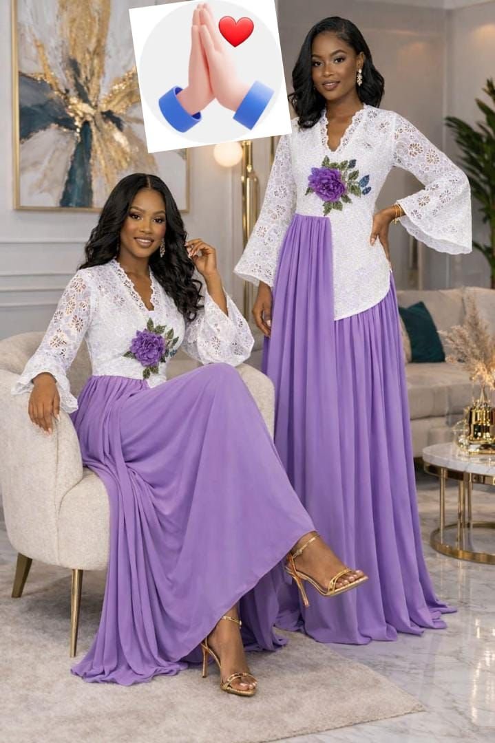 Robe brodée en coton