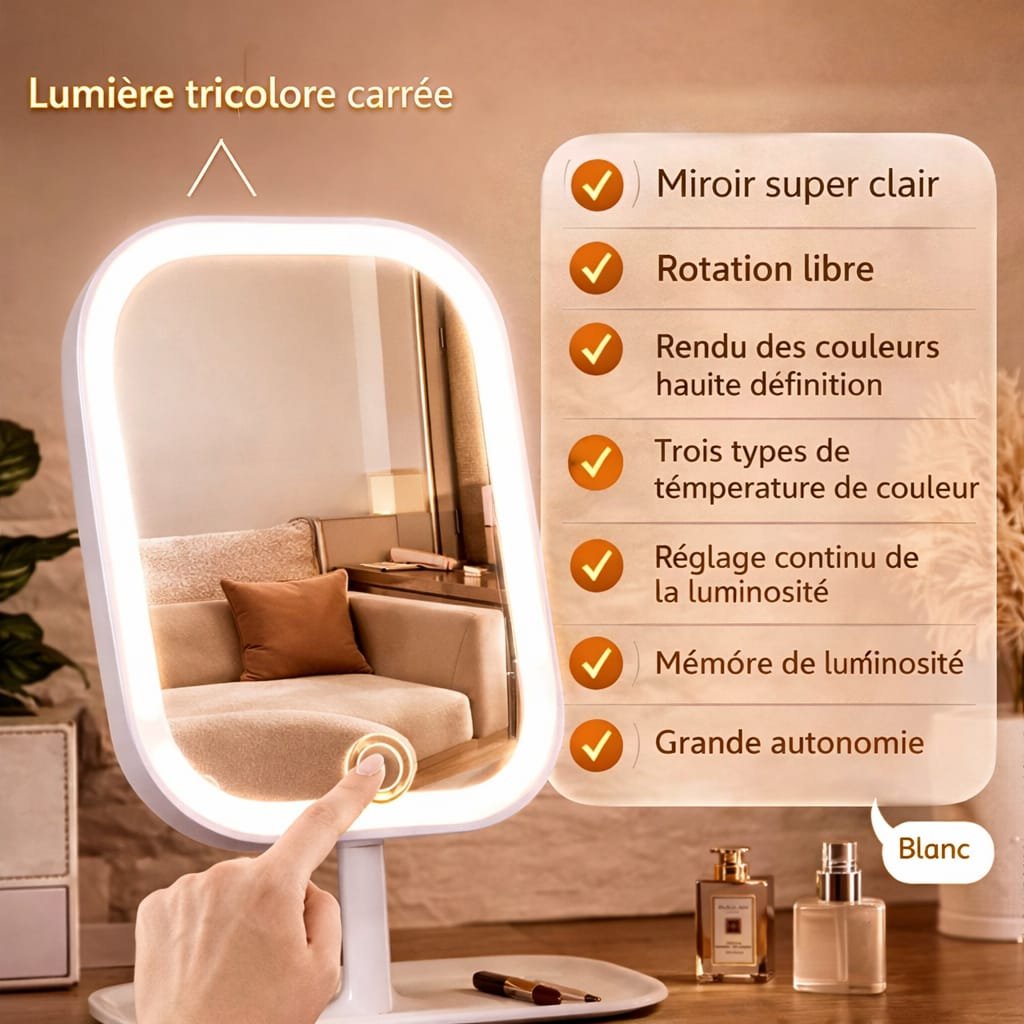 MIROIR DE MAQUILLAGE LED – BEAUTÉ PARFAITE