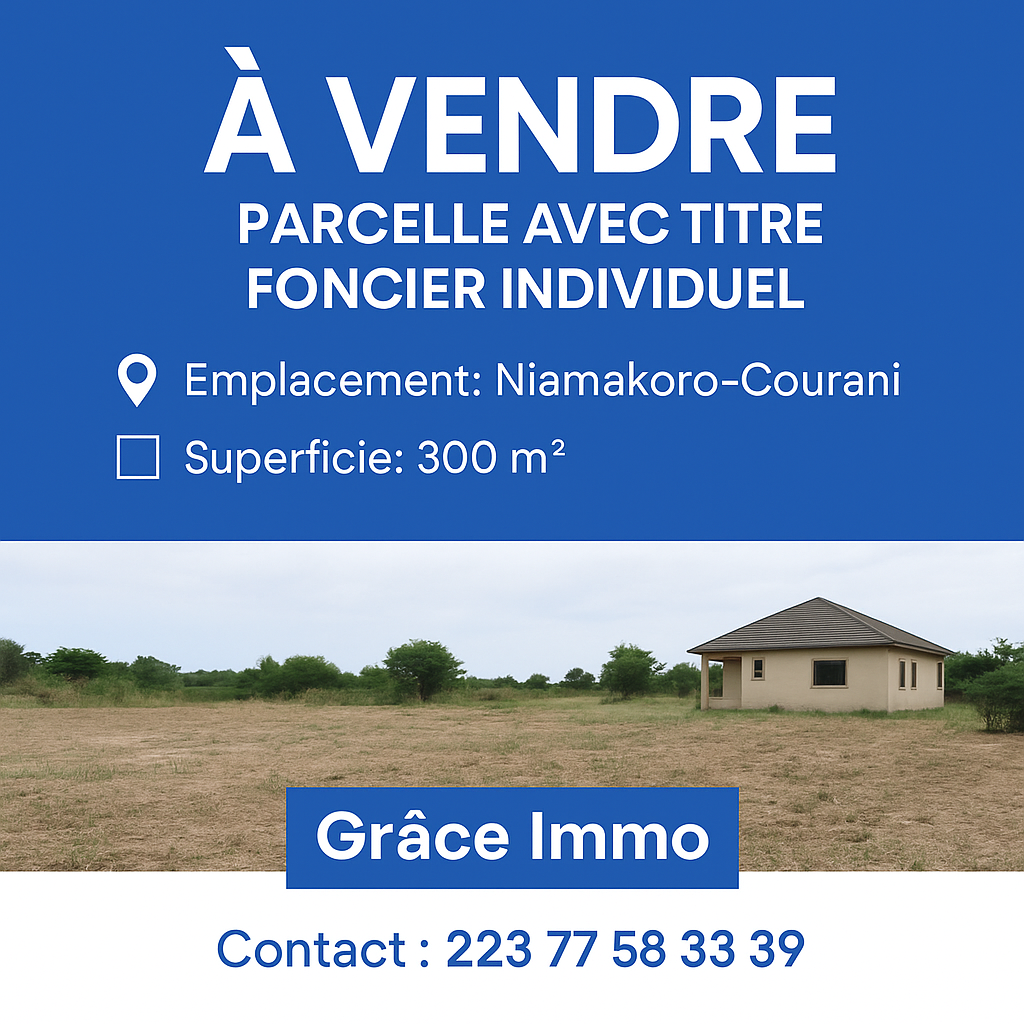 Parcelle en TF disponible à Niamankoro-courani.