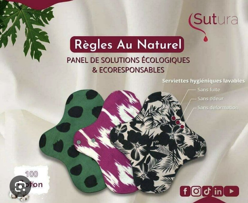 Serviette hygiénique lavable et réutilisable