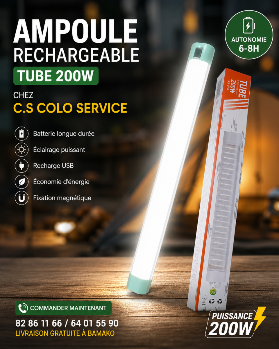 L'ampoule rechargeable tube