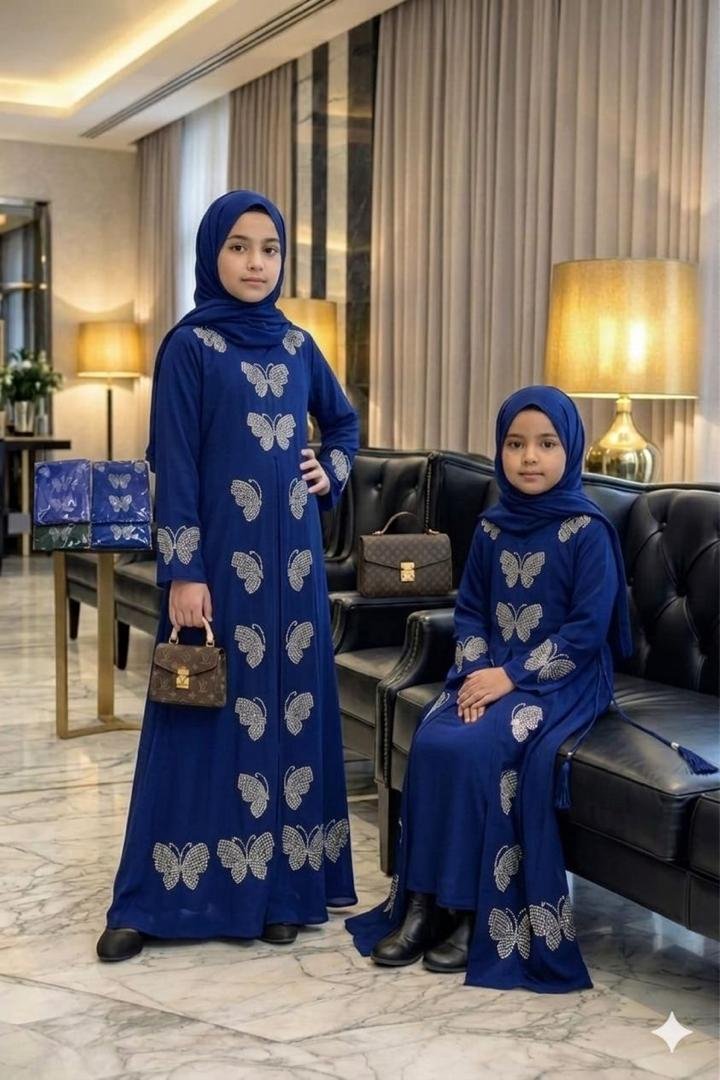 Abaya fille coton age 5 à 11 ans