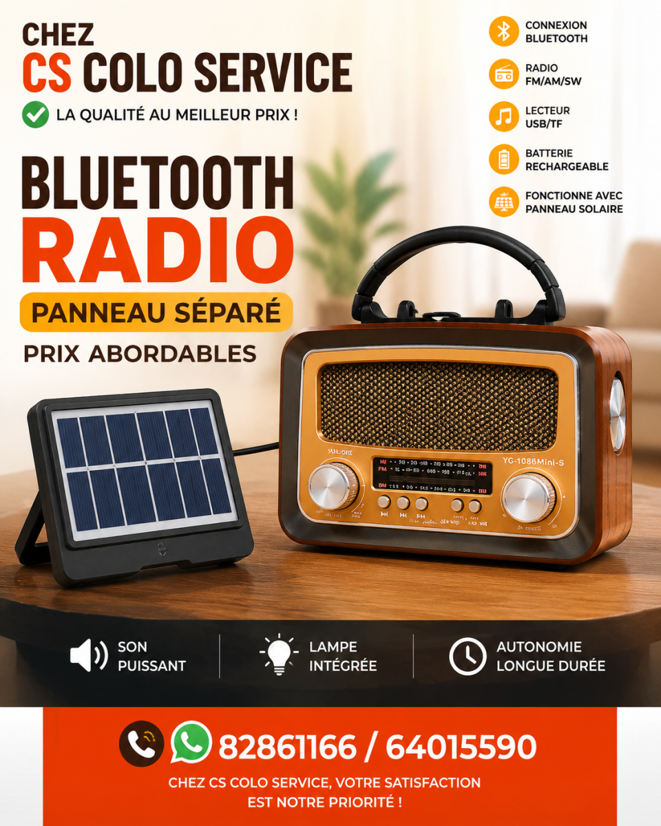 Bluetooth radio avec panneau
