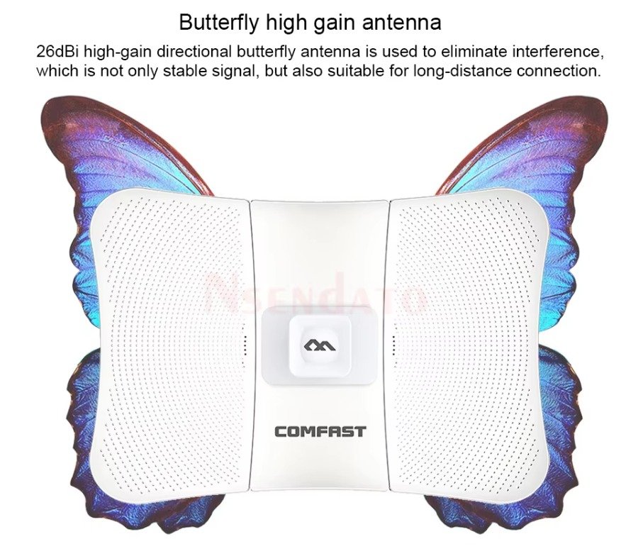 2 antennes Comfast CF-319A V2 point to point