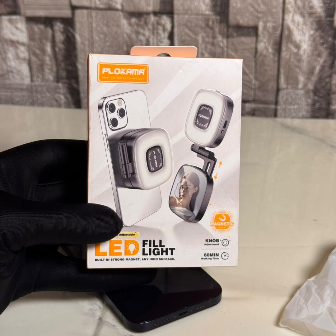 📸✨ PLOKAMA ML-50 pro– LAMPE SELFIE MAGNÉTIQUE 3-EN-1 AVEC MIROIR & SUPPORT TÉLÉPHONE ! 💄📱