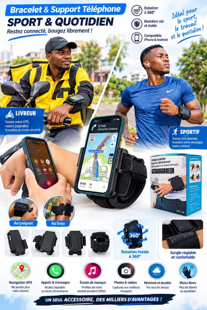 BRACELET/ SUPPORT TÉLÉPHONE