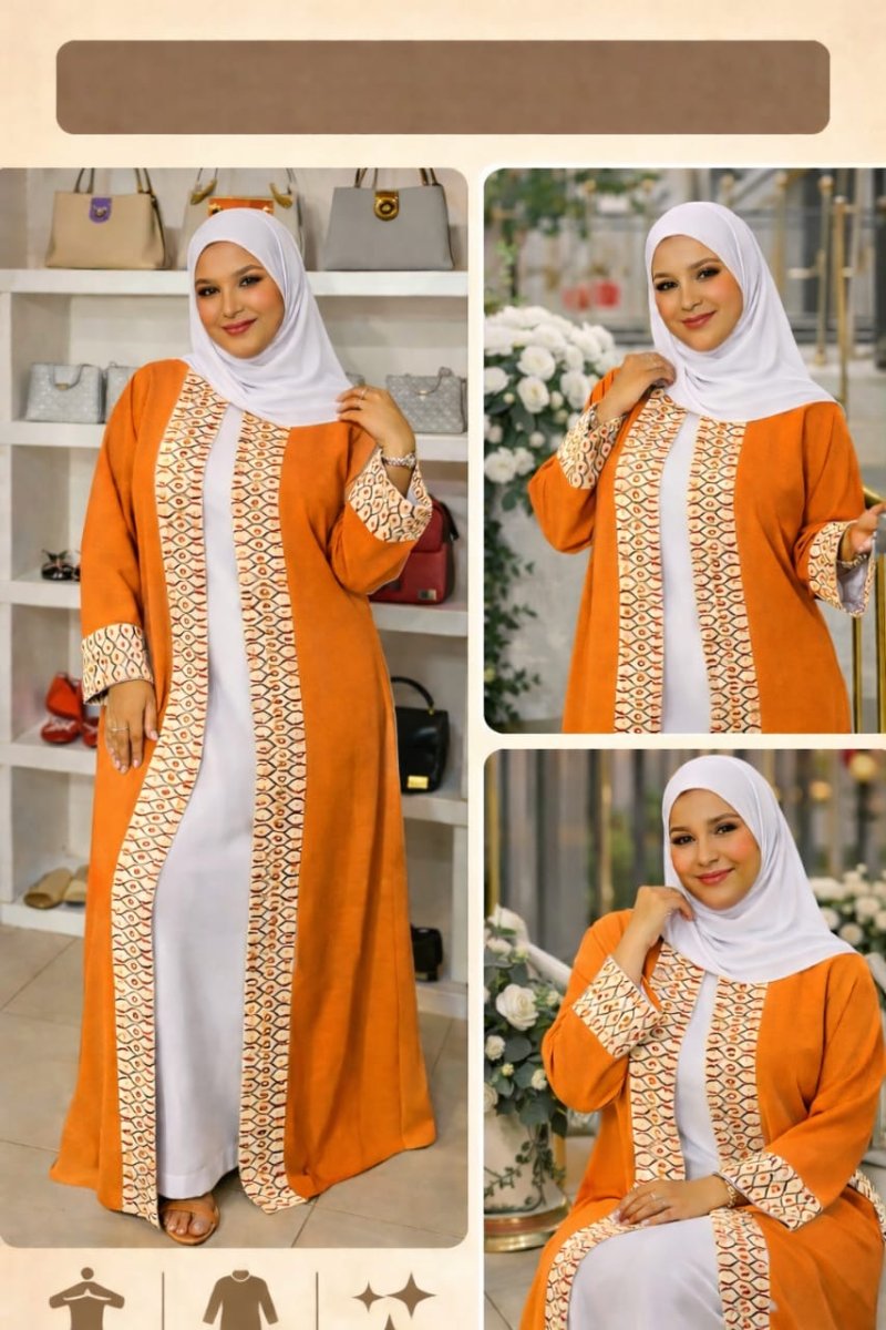 Magnifiques robes-hijabs 2 pièces avec foulard 🥰