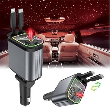 🚗✨ Transformez votre voiture en un espace haut de gamme ! Charge rapide, lumière d’ambiance étoilée, design élégant… Ce chargeur multifonction est l’accessoire indispensable pour vos trajets. 🔌 3 câbles intégrés (Type-C, iPhone, Micro USB)