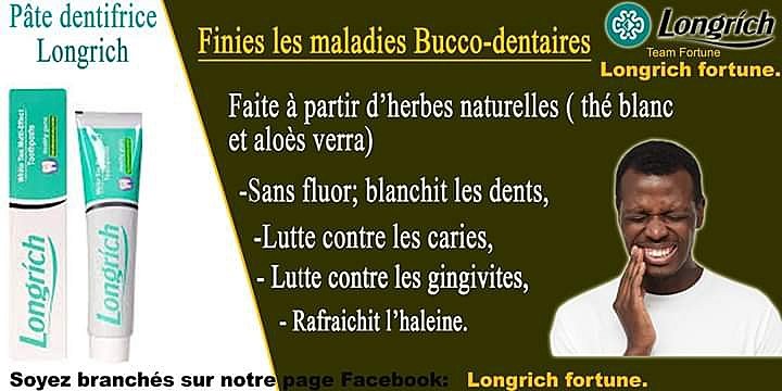 Pâte dentifrice Longrich, réparateur de dents