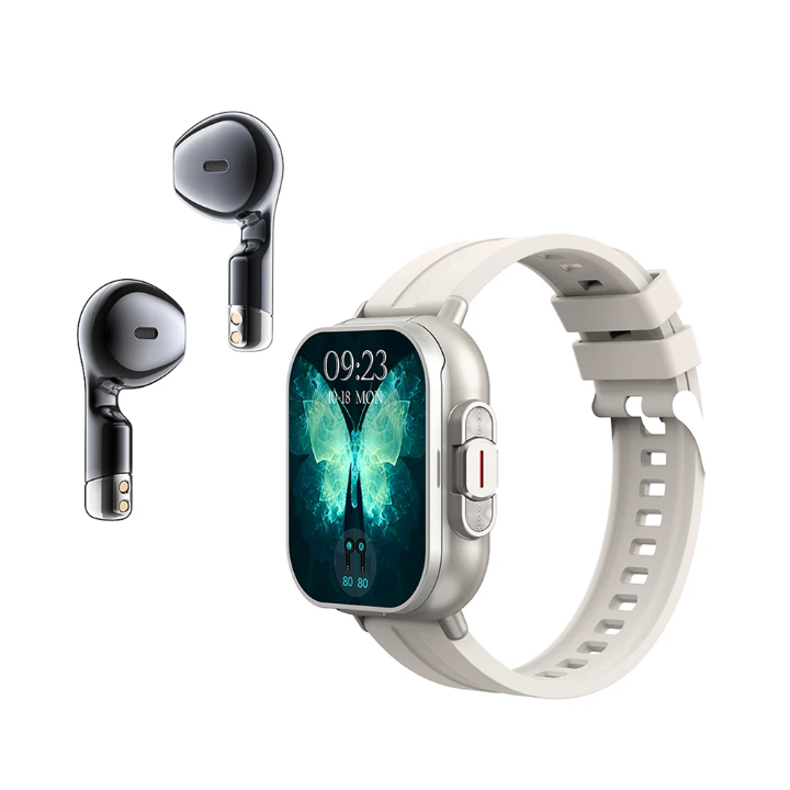 Montre Intelligente 2025 avec Appel Bluetooth et Écouteurs TWS 2-en-1