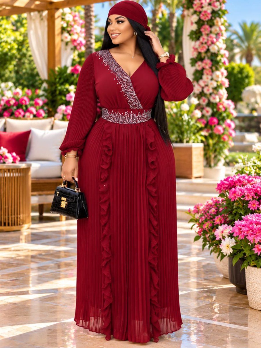 Nouvel arrivage de jolies robes-hidjabs plissées avec foulard + corde* 🆕️🥰🥰🥰