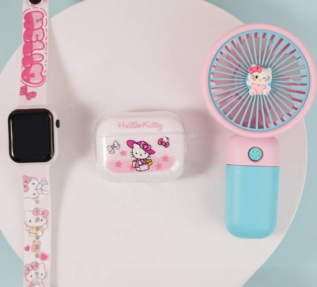 🌬️⌚🎧 Ensemble 3 en 1 – Ventilateur + Écouteurs TWS + Montre Numérique