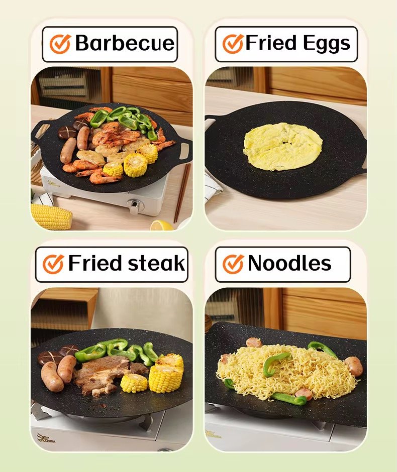 Poêle grille ronde anti adhésif