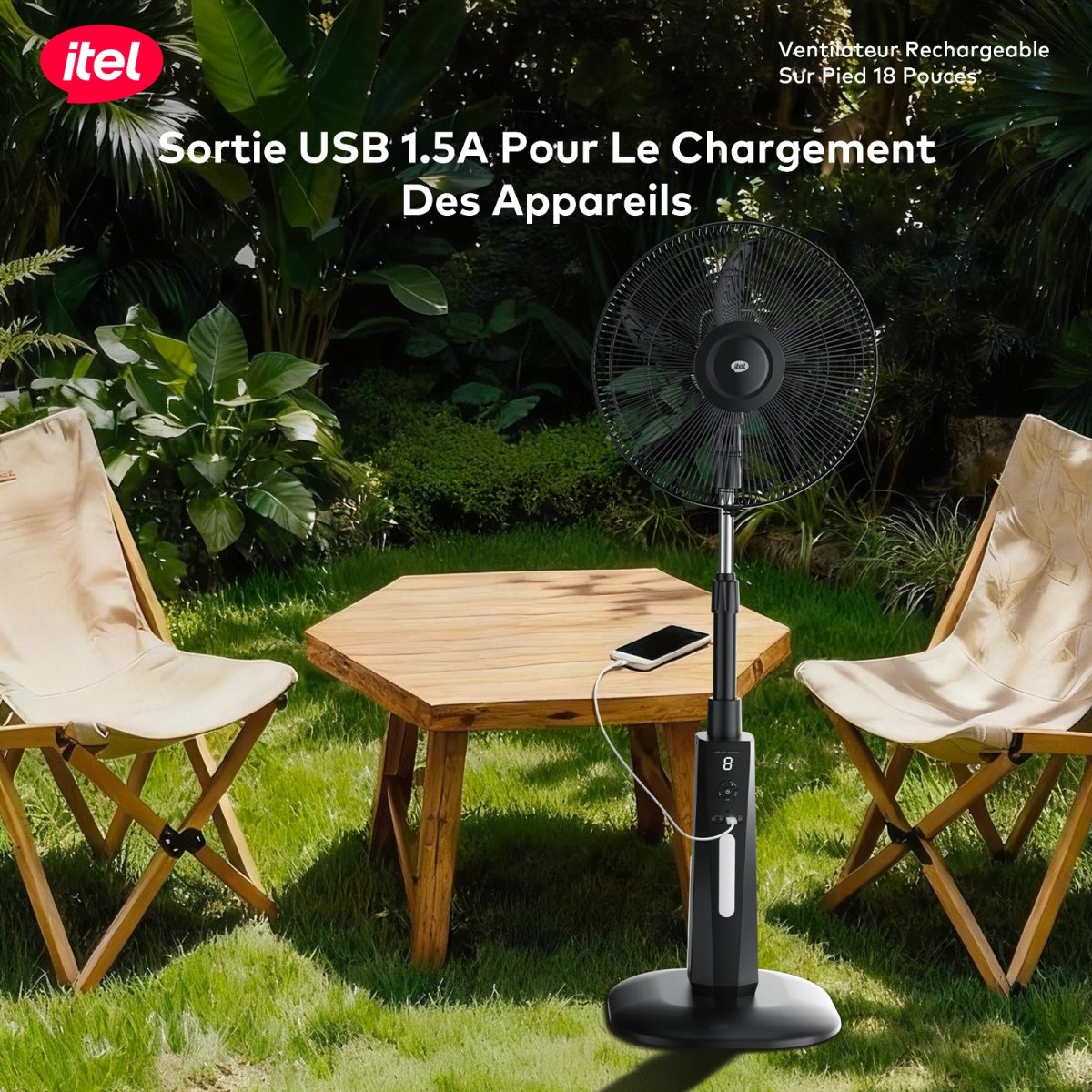 Ventilateur rechargeable