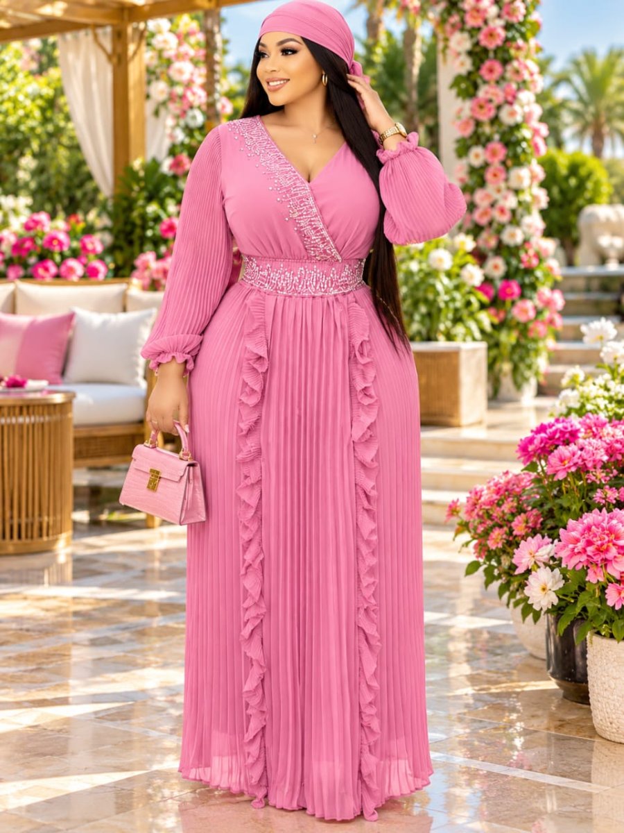 Nouvel arrivage de jolies robes-hidjabs plissées avec foulard + corde* 🆕️🥰🥰🥰