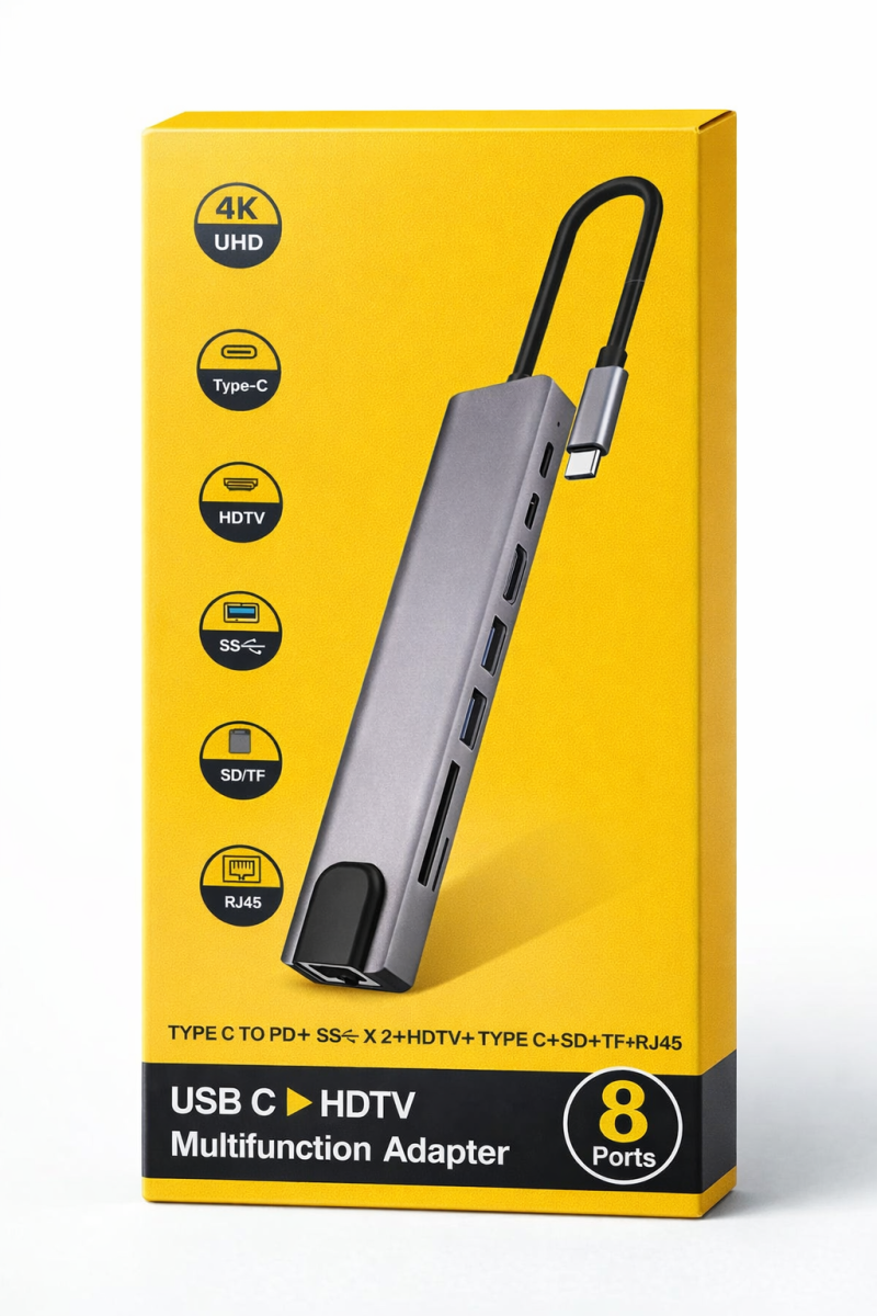 Hub USB-C Multifonction 8 en 1 Premium