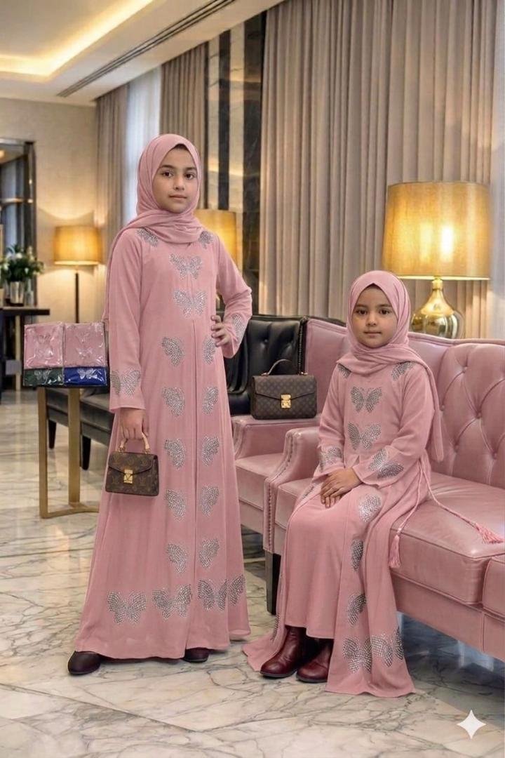 Abaya fille coton age 5 à 11 ans