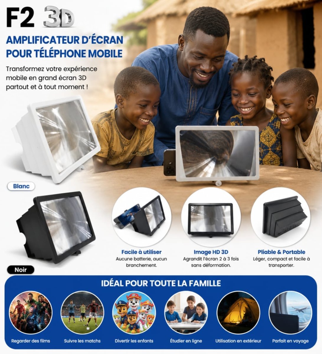 AMPLIFICATEUR D'ÉCRAN 3D POUR SMART PHONE 🌠📱
