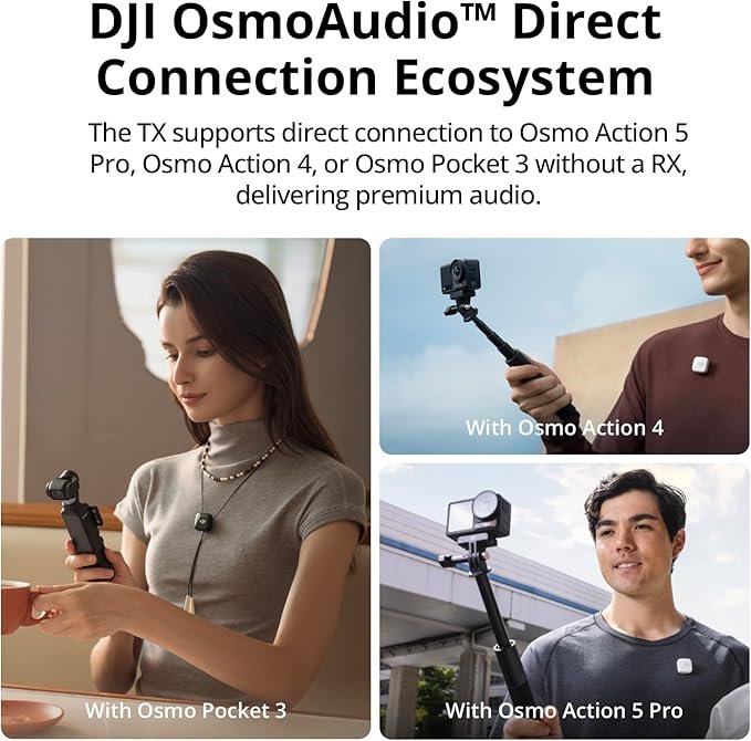 DJI Mic 3 (4 TX + 1 RX + Boîtier de Recharge), Mini Micro sans Fil pour iPhone/caméra/Android, Enregistrement Multi-Personnes, durée de Fonctionnement...