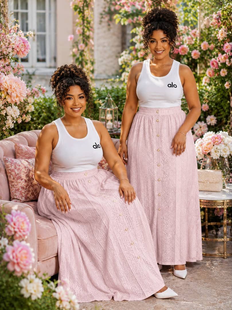 ENSEMBLE JUPE AVEC COTON BRODÉ