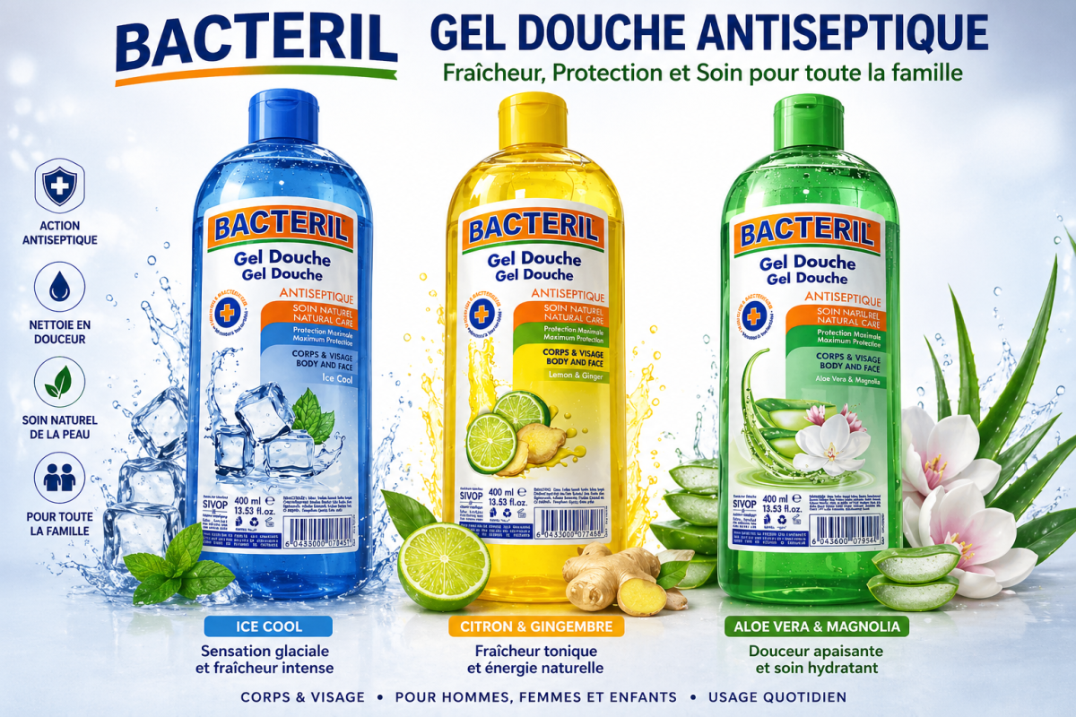 GEL douche bacteril antiseptique