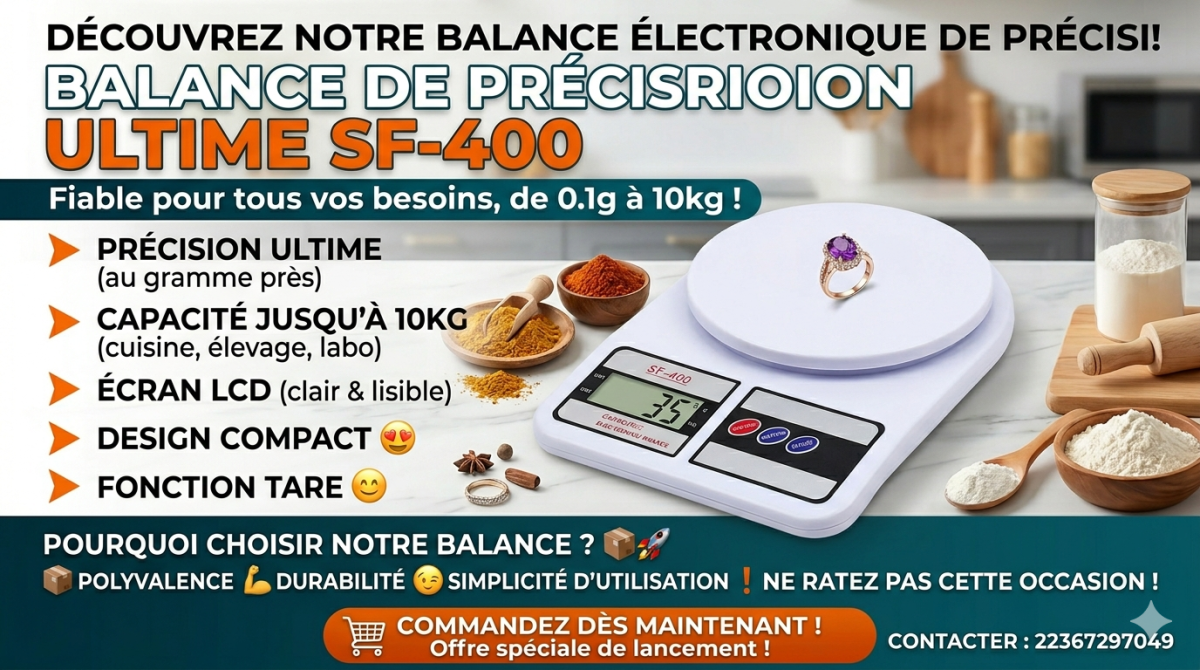 Balance Électronique cuisine pâtisserie