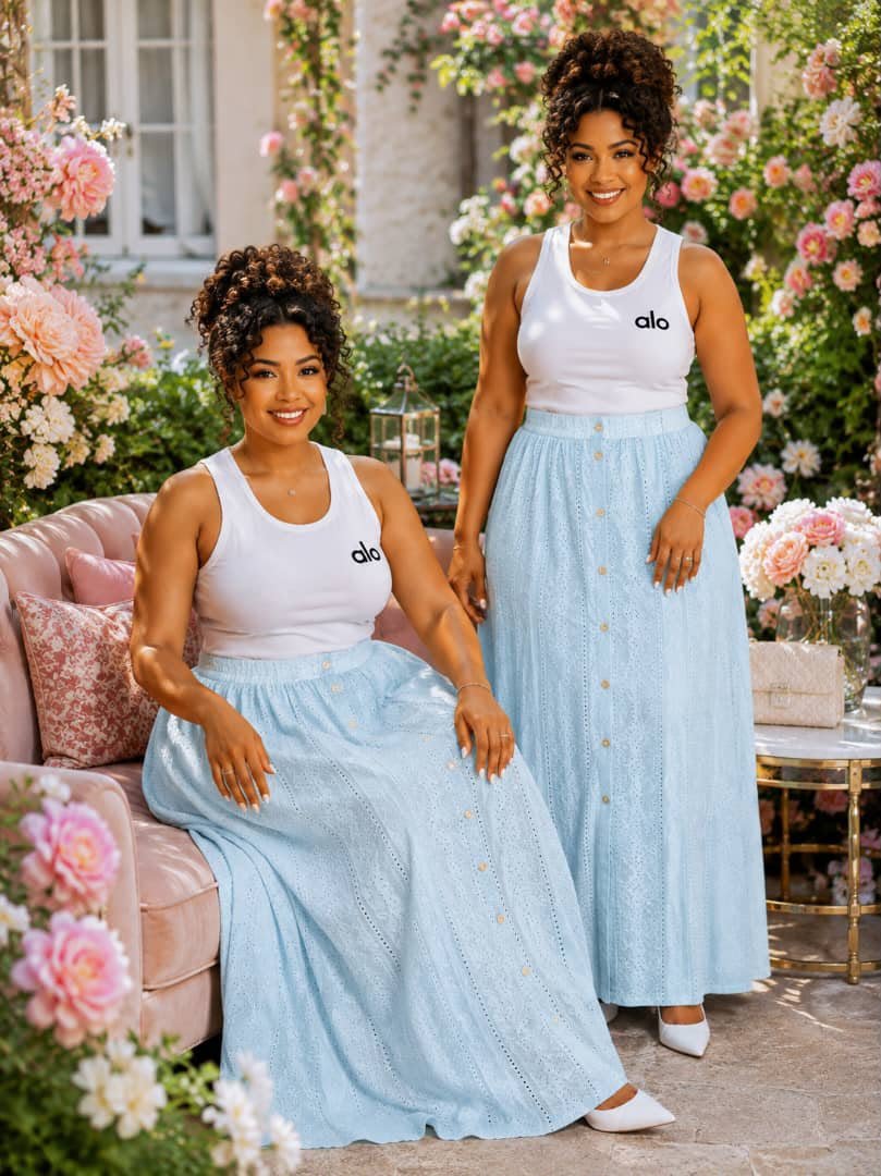 ENSEMBLE JUPE AVEC COTON BRODÉ
