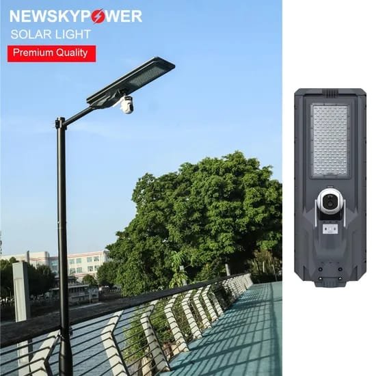 Lampadaire solaire intelligent avec caméra intégrée