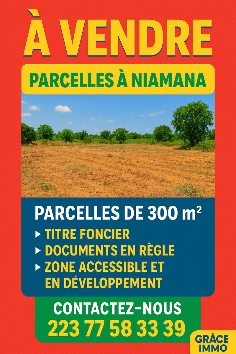 Parcelle en T.F disponible à Niamana