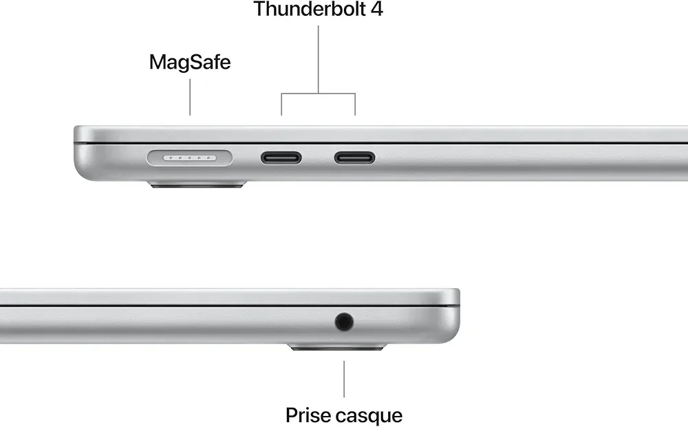 Apple MacBook Air 13 Pouces Portable avec Puce M5 : Conçu pour l’IA, Écran Liquid Retina 13,6 Pouces, Mémoire unifiée 16 Go, SSD 512 Go, Caméra Center Stage 12 MP, Touch ID, Wi-FI 7 ; Argent