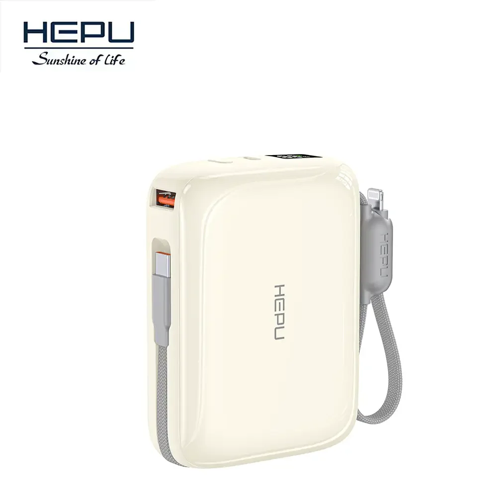 Batterie externe HEPU HP-A26 30 000 mAh 22,5 W avec câble Lightning rétractable