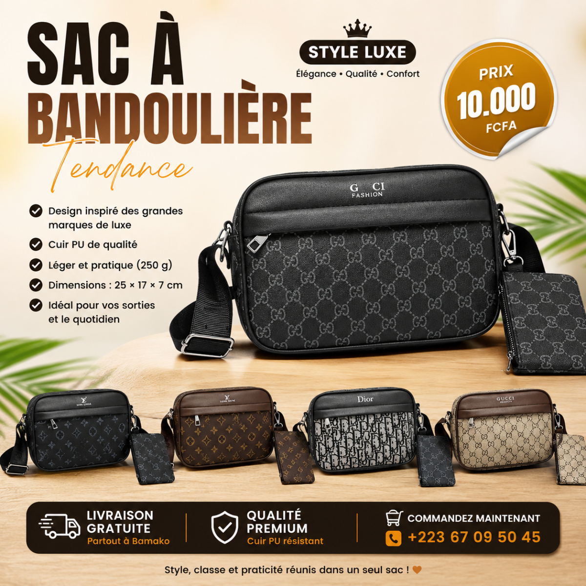 👜✨ SAC À BANDOULIÈRE TENDANCE — STYLE LUXE ✨