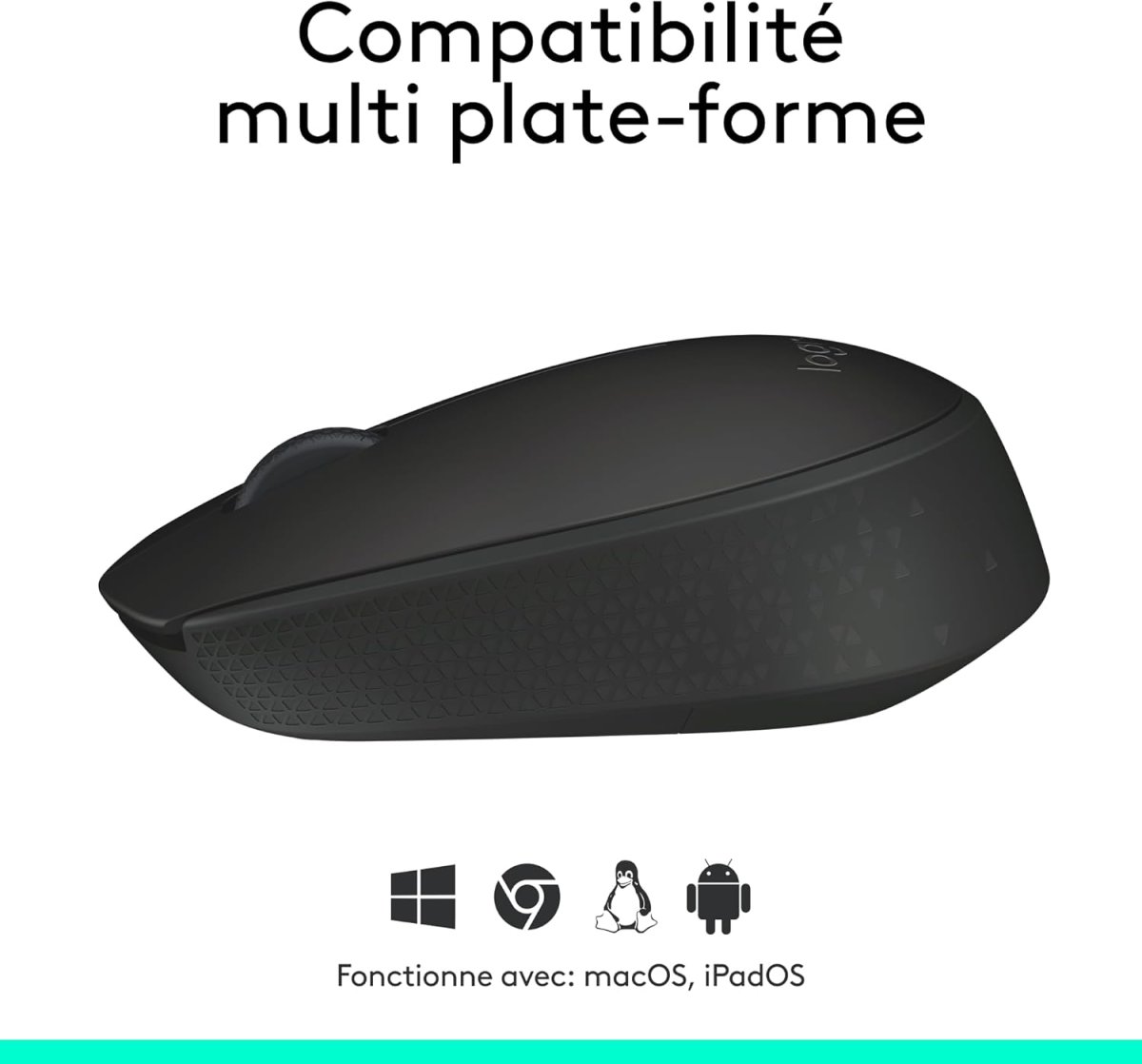 ogitech M171 Souris sans Fil pour PC, Mac, Ordinateur Portable, 2,4 GHz avec Mini-récepteur USB, Suivi Optique, Autonomie de Piles de 12 Mois, Ambidextre - Noire
