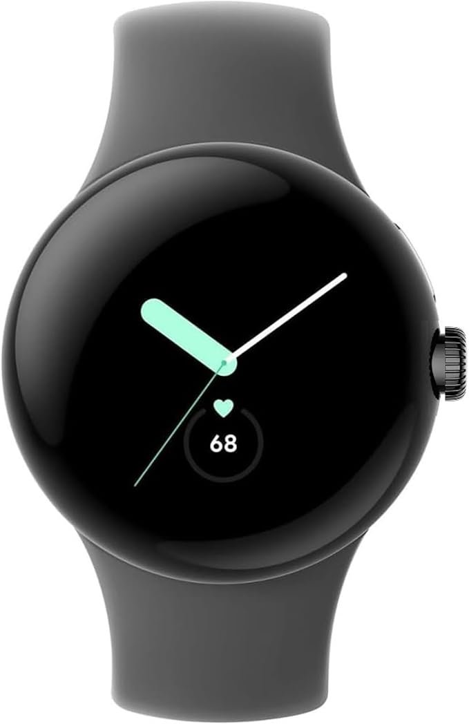Google Pixel Watch LTE Montre intelligente compatible avec données cellulaires ou WiFi, GPS, BT et moniteur de fréquence cardiaque 41 mm, emballage en vrac (noir mat